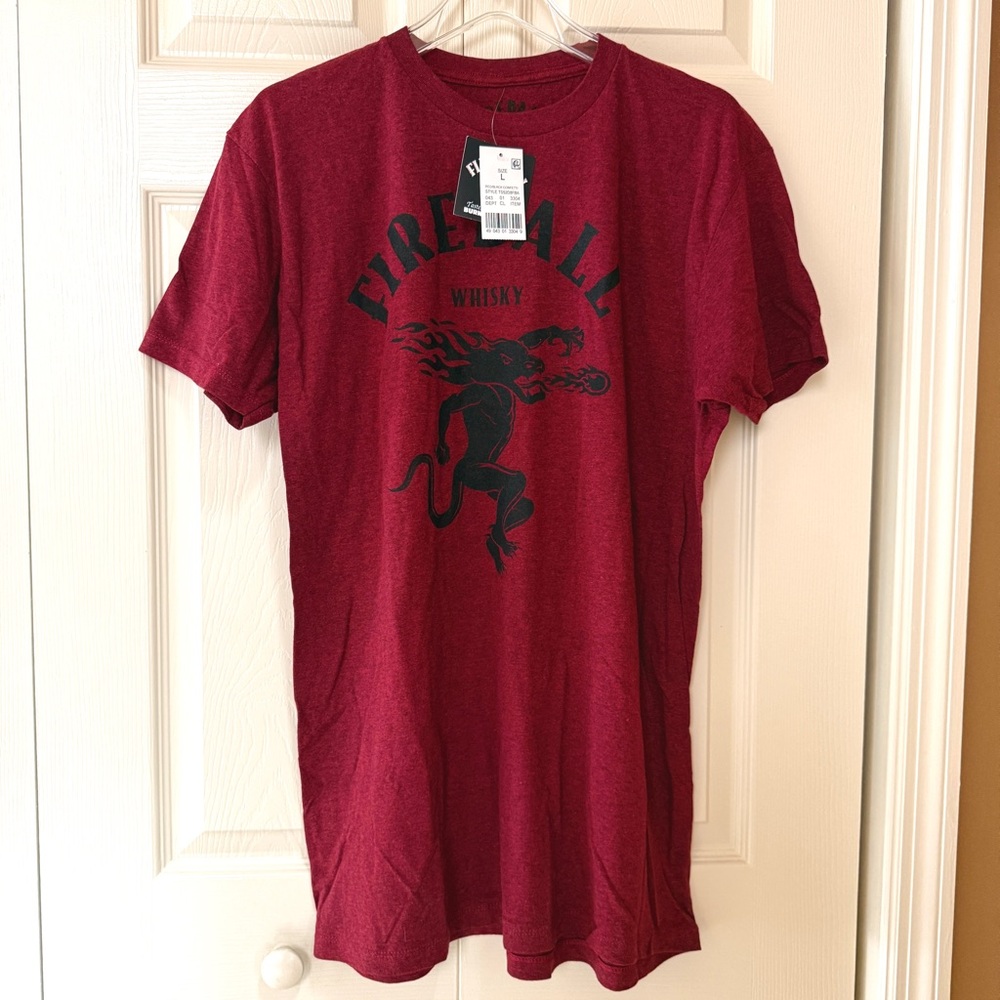 NWT Fireball Whisky Maroon Graphic T-Shirt